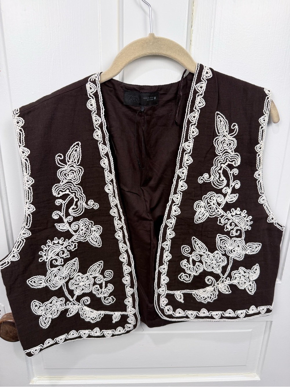 Zara Dark Brown Tie-Front Top